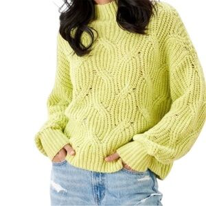 American Eagle Lime Green Turtleneck Sweater